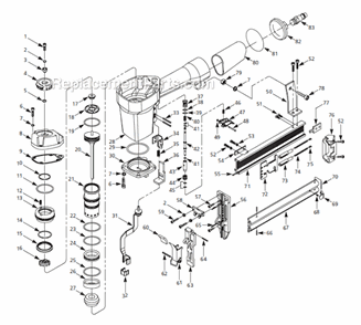 Page A Diagram and Parts List for NB006750  Campbell Hausfeld Nailer